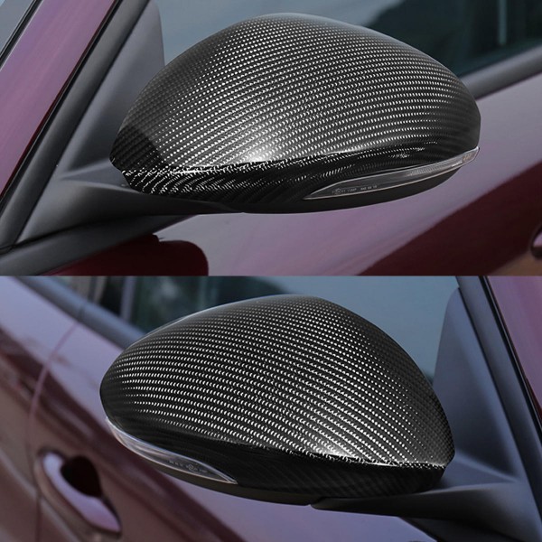 Pair Carbon Fiber Side Mirror Cover Cap for Alfa Romeo Giulia Quadrifoglio 17-18