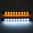 2X Flowing LED Lights Flexible DRL Turn Signal Lamp Strip Switchback White/Amber