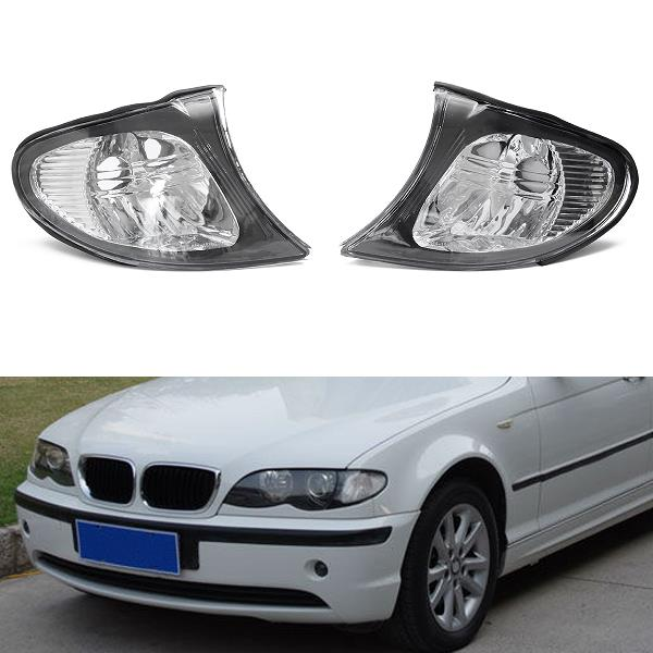 Pair Corner Lights Side Light For BMW E46 3-Series 4DR 02-05 325i 330i Clear Lens