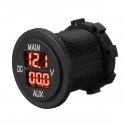 12V 24V AUX Main LED Digital Dual Voltmeter Voltage Gauge Battery Monitor Panel