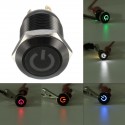 12V 4 Pin 12mm LED Metal Push Button Momentary Power Switch Waterproof