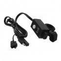 Motorcycle Dual USB Charger LED Digital Display SAE To USB 2.1A 5V Cable Waterproof