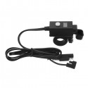 Motorcycle Dual USB Charger LED Digital Display SAE To USB 2.1A 5V Cable Waterproof