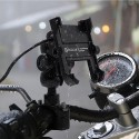 QC3.0 Quick Charge 4-6.5 inch Phone Holder Waterproof GPS Mount Motorcycle Moto Handlebar Rearview Stand