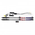 2x 3ft/4ft/5ft LED Chasing RGB Color Whip Lights With Flag & Remote Control Braking Turn Signal For ATV UTV RZR 4WD