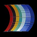 16 Strips 17/18inch Wheel Tire Stickers Strips Reflective Rim Tape Motorcycle Car Decals Auto Decoration Accessories
