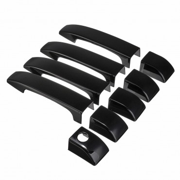 9Pcs Gloss Black Door Handle Cover Trim For Land Rover Range Vogue L322 2002-2012