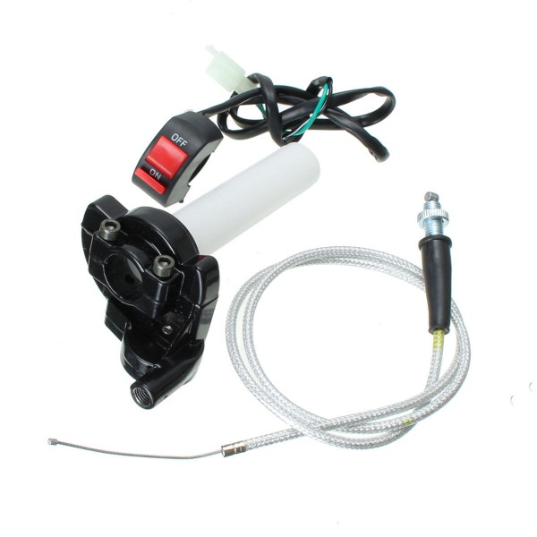 Billet Throttle Kill Brake Switch & Braided Cable Set Motorized Bicycle Bike