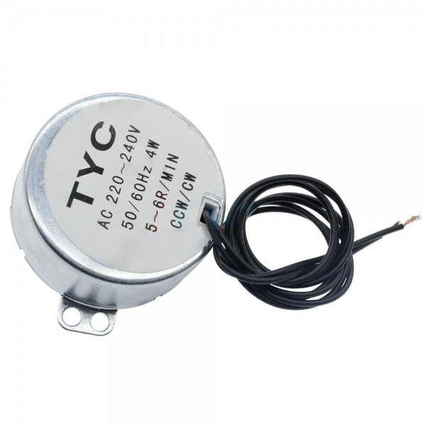 TYC-50 AC 220-240V /AC 12V 50/60Hz Synchron Motor 5-6RPM Robust Drehmoment 4W CW/CCW