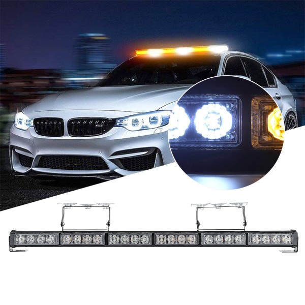 27inch 24 LED Car Emergency Warning Flashing Strobe Light Bar Lamp Roof Windshield