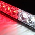 27inch 24 LED White Red Emergency Warning Light Bar Traffic Strobe Flashing Light