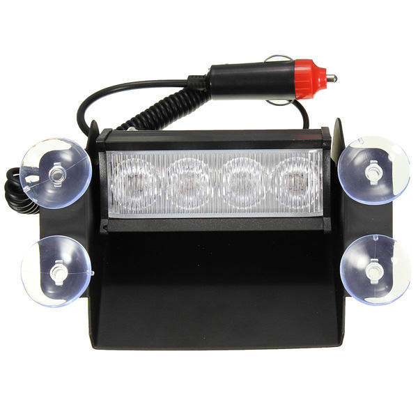 4 LED Emergency Car Wind Shield Sucker Warning Strobe Flashlight