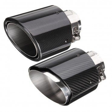 2.6 Inch 66 to 114mm Universal Carbon Fiber Car Auto Exhaust Pipe Tail Muffler End Tip