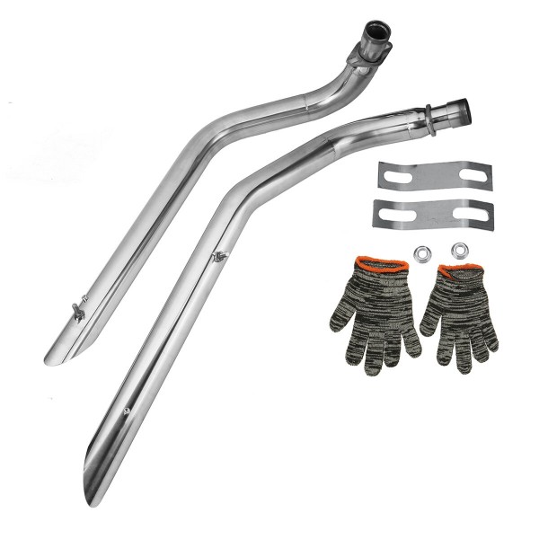 Slash Cut Full Exhaust System Pipe with Silencer For Honda STEED VLX400 VLX600