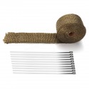 Titanium Header Exhaust Heat Wrap Tape Protection with Stainless Steel Zip Ties