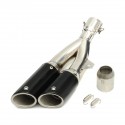 Universal 38-51mm Dual Exhaust Muffler Pipe Stainless Motorcycle Street Bike