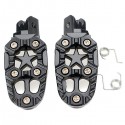 Motorcylce Bike Foot Pegs Pedals Treadles Footrest Foot Peg Universal Aluminum Alloy Sliver Black