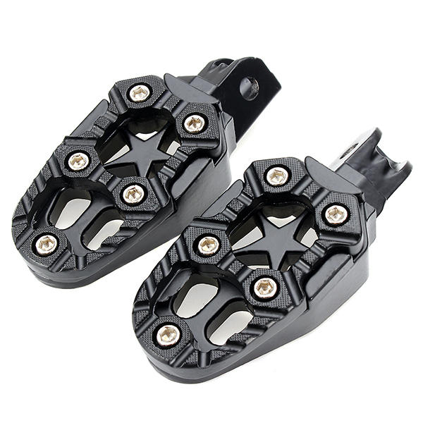 Motorcylce Bike Foot Pegs Pedals Treadles Footrest Foot Peg Universal Aluminum Alloy Sliver Black