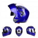 JK105 Motorcycle Helmet Flip Up Unveiled Headpiece With Double Lens Electric Bike Men Anti-Fog All Seasons Helmets