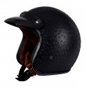 PU Vintage Open Face Retro Motorcycle Helmet Lens Removable Sun Protection