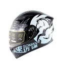 Motorcycle Full Face Helmet Cycling Double Lens Chinese Style Breathable