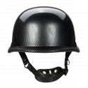 DOT German Motorcycle Carbon Fiber Half Face Helmet Chopper Cruiser Biker M/L/XL