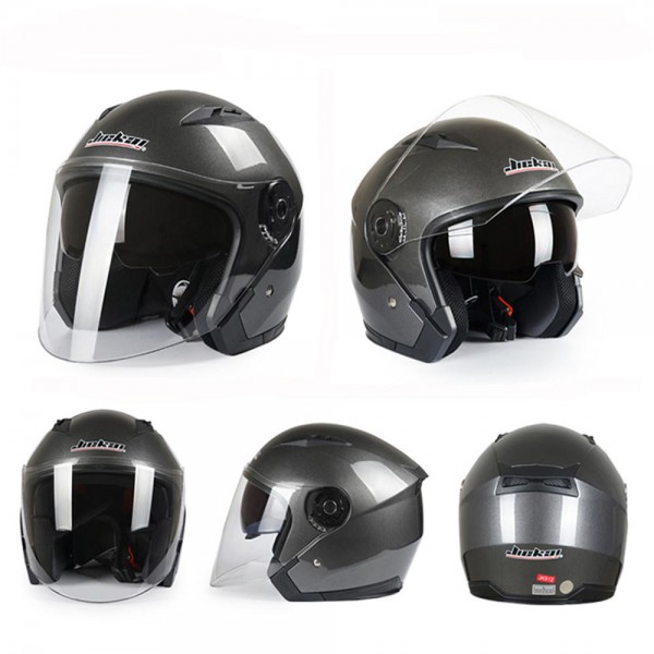 Motorcycle Scooter Half Open Face Helmet Dual Lens Anti-fog Ridng Protective