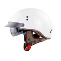 SM202 Vintage Retro Half Face Motorcycle Helmet Electric Scooter Riding Cruise Safety Helmets With Inner Sun Visor Solid Color