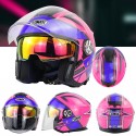 SM519 ECE Open Face Motorcycle Helmet Men Women Dual Lens Casco Electric Scooter Bicycle Half Helmet Chopper