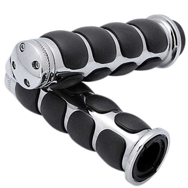 7/8 Inch Motorcycle Billet Aluminum Black Handlebar Hand Grips