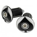 Pair 17mm Scooter Handlebar Plug Poker Pattern For Yamaha/Suzuki