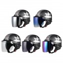 3-Snap Flip Up Open Face Motorcycle Helmet Visor Shield Five Colors