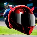 Pink Motorcycle Helmet Headwear Accessoriess Suction Cups Horns Decor Decoration