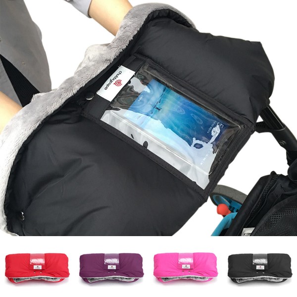 Baby Stroller Pushchair Glove With Touch Screen Phone Pocket Waterproof