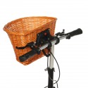 Bicycle Basket Rattan Bike Front Basket Carrying Shopping Stuff Pets Fruits Storage Case Quick Release For Cycling