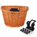 Bicycle Basket Rattan Bike Front Basket Carrying Shopping Stuff Pets Fruits Storage Case Quick Release For Cycling