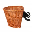 Bicycle Basket Rattan Bike Front Basket Carrying Shopping Stuff Pets Fruits Storage Case Quick Release For Cycling