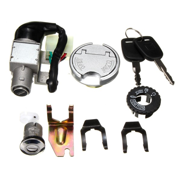 GY6 50cc Universal Ignition Lock Switch Fuel Tank Cap Key Set For Scooter Moped Bike