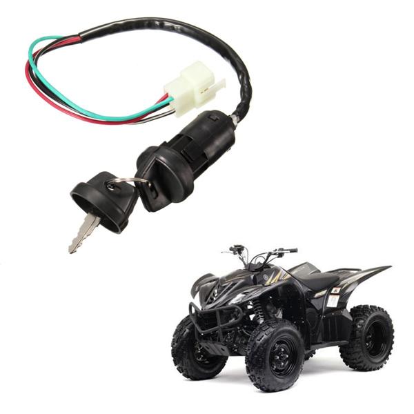 Universal Ignition Barrel Switch 4 Wires 2 Key For Motorcycle Pit Dirt Bike Quad ATV