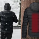 Mens USB Heated Warm Back Cervical Spine Hooded Winter Jacket Motorcycle Skiing Riding Coat Women