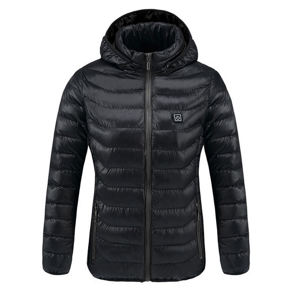 Thermostatic Heating Jacket USB Intelligent Coats Women Black S/M/L/XL