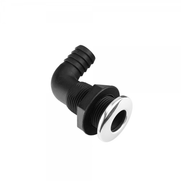 Nylon Plastic Thru Hull Fitting With Stainless Steel Rim Bilge Pump Aerator Hose Boat Marine Yacht Sail RV Accessories