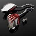 8mm Motorcycle Motor Bike Rear View Skeleton Hand Claw Side Mirror