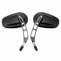 Edge Cut Rearview Side Mirrors Black For Harley Sportster Softail Touring Dyna