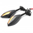 Motorcycle LED Turn Signal Rear View Mirrors Carbon Fiber For Honda/Suzuki/Kawasaki/Yamaha