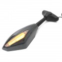 Motorcycle LED Turn Signal Rear View Mirrors Carbon Fiber For Honda/Suzuki/Kawasaki/Yamaha