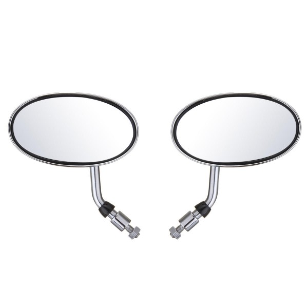 Pair Motorcycle Cafe Racer Rearview Mirror Handle Bar Sliver