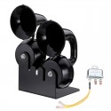 12V 130hz 126db/130db Single/Double Snail Air Horn Elbow Whistle Black Alloy For Car Trucks