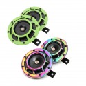 12V 139-170dB Colorful/Green Horn Compact Super Tone Loud Blast Stainless Steel
