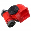 24V 300dB Red Dual Tone Electric Pump Air Loud Horn Snail Compact For Car Truck Motorcycle